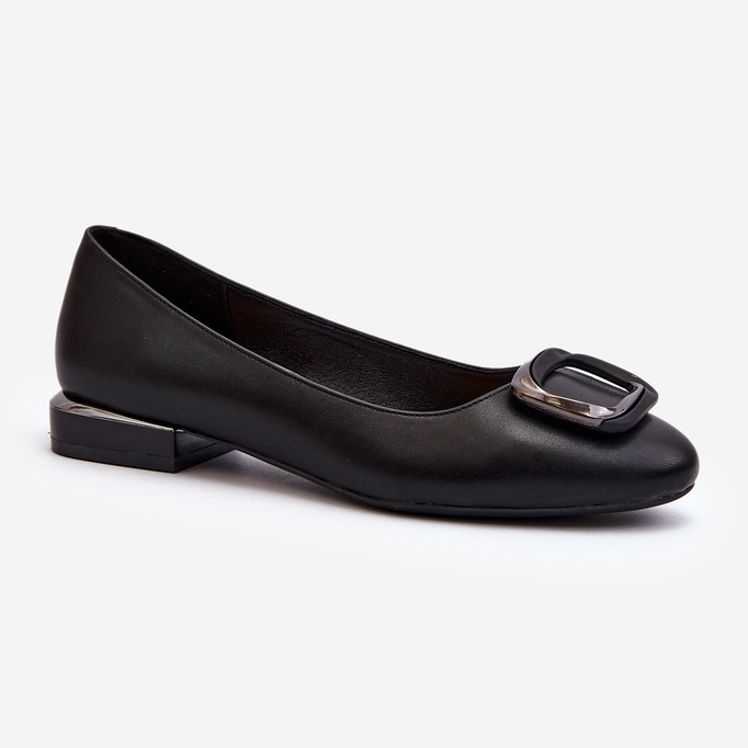 Sergio Leone BL203 Black Buckle Ballet Flats musta 1