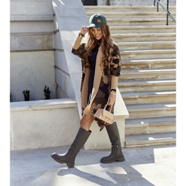 S.Barski Naisten korkeat saappaat armeijan vihreä 1