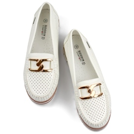 Mukavat, tyylikkäät harjakattoiset naisten mokasiinit, valkoiset harjakattoiset kengät valkoinen 1