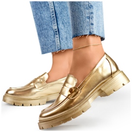 Naisten kultaiset kengät paksulla pohjalla kultainen 1