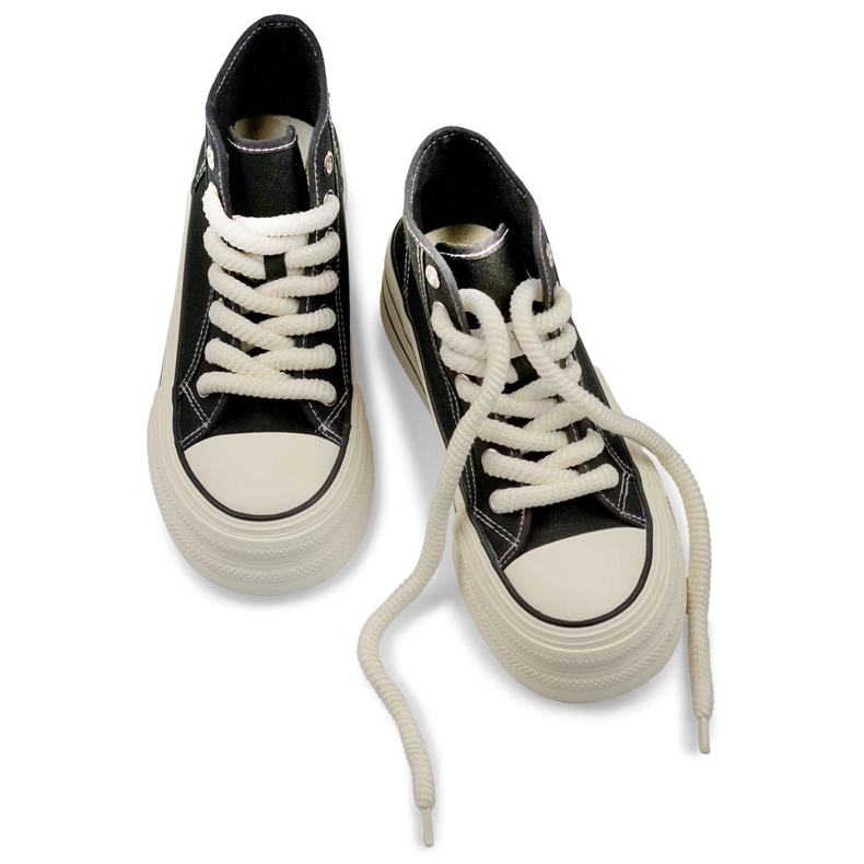 Mustat lenkkarit paksulla pohjalla, naisten korkeat tennarit 1