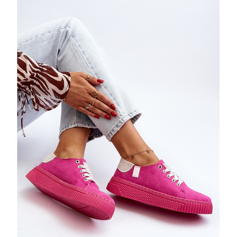 Naisten lenkkarit Memory Foam System Big Star NN276004 fuksia vaaleanpunainen 1