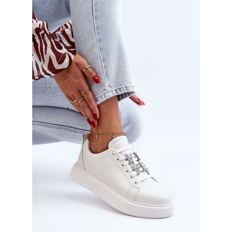 Vinceza Naisten nahkalenkkarit koristeilla, valkoinen Dysuria 1