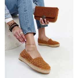 Ruskeat pitsiset espadrillit Samra-tasolla 1