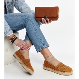 Ruskeat pitsiset espadrillit Samra-tasolla 2
