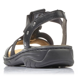 Mustat nahkaiset naisten roomalaiset kengät Rieker 64580 2