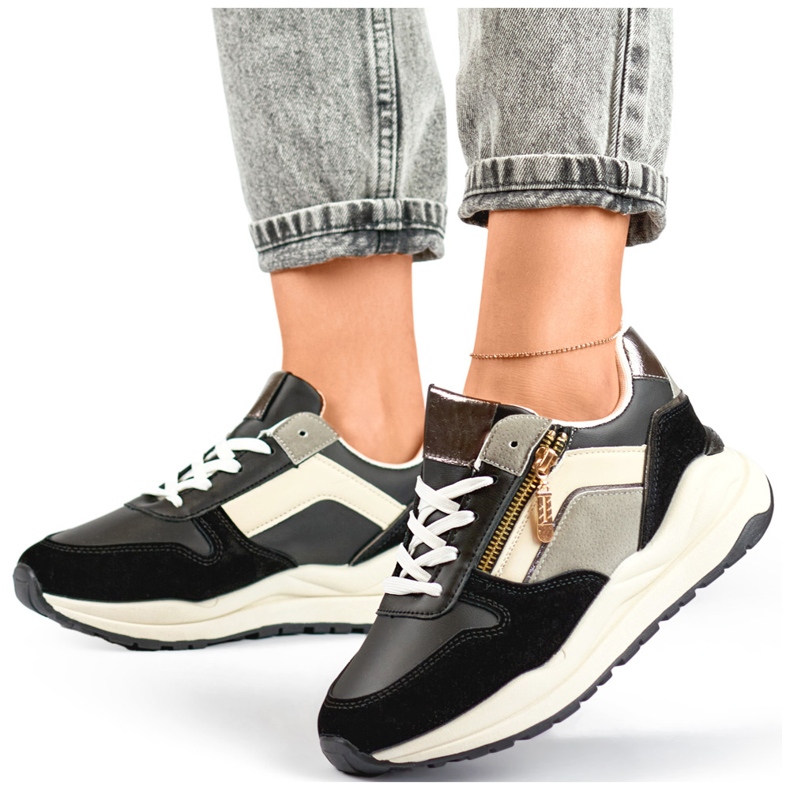 Naisten vapaa-ajan urheilukengät, mustat tennarit 2