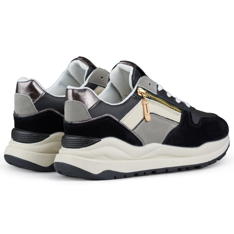 Naisten vapaa-ajan urheilukengät, mustat tennarit 1