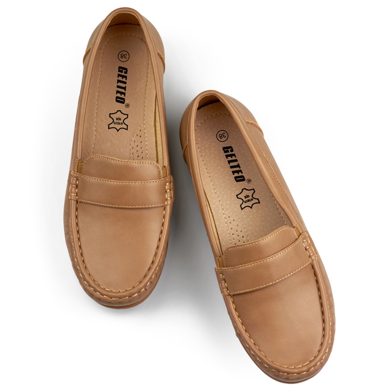 Tummanbeiget mukavat naisten mokasiinit 1