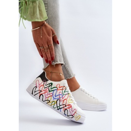 Naisten lenkkarit sydämellä, valkoinen Claral 1