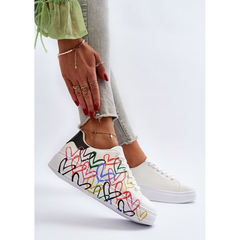 Naisten lenkkarit sydämellä, valkoinen Claral 1