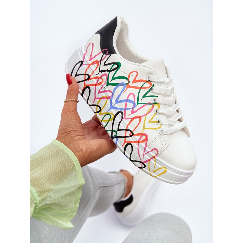 Naisten lenkkarit sydämellä, valkoinen Claral 2