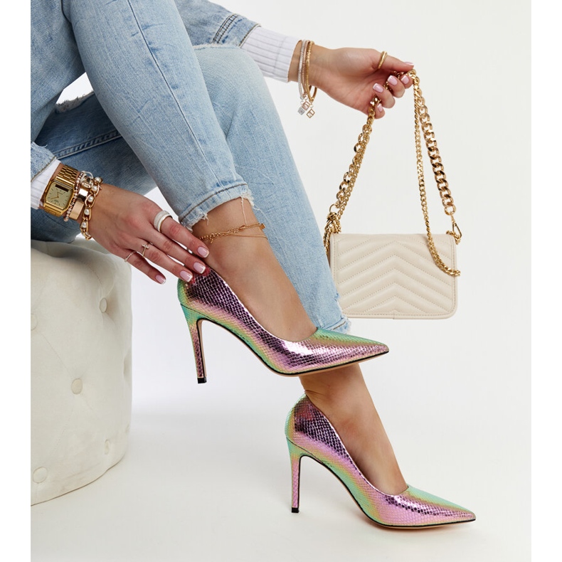 Vaaleanpunaiset metalliset Wines stilettot vaaleanpunainen 1