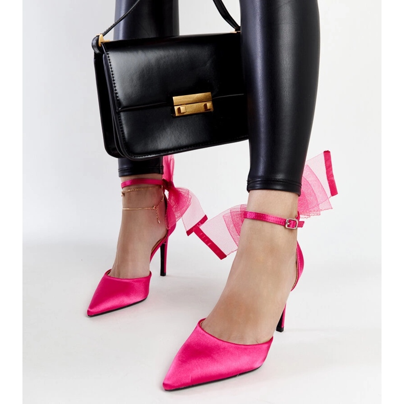 Ilaysan tummanpunaiset korkokengät rusetilla vaaleanpunainen 1