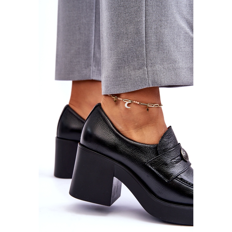 Lemar Naisten nahkakengät mustat kantapäällä 2