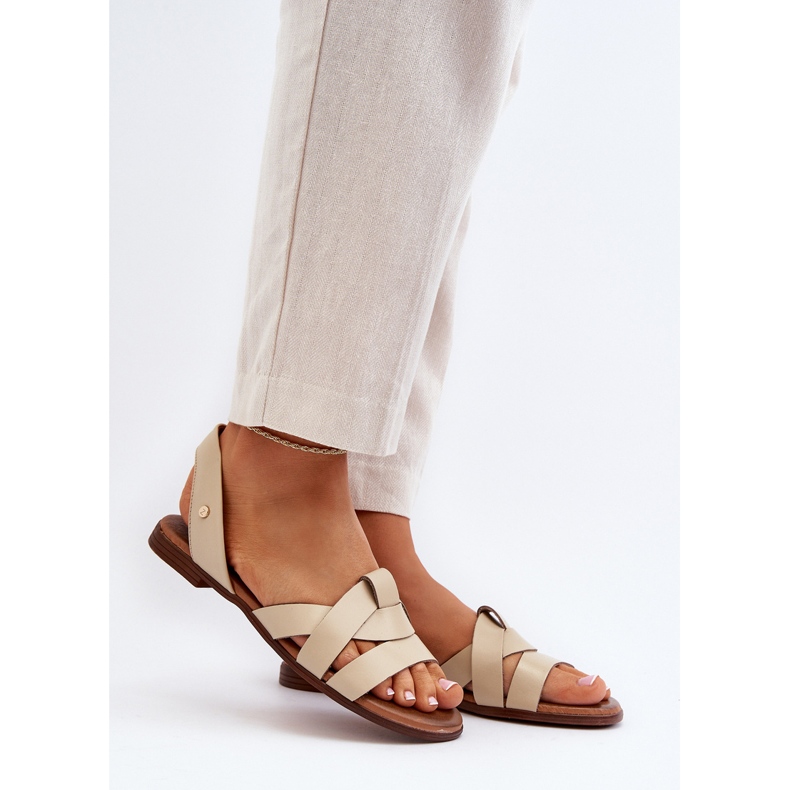 Zazoo 40185 Mukavat nahkasandaalit, beige 2