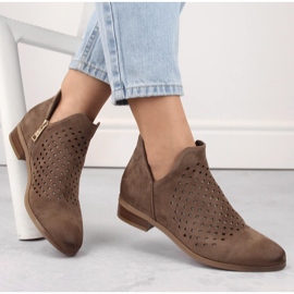 Naisten mokkanahkaiset nilkkurit, ruskea, Vinceza 58240 1