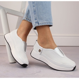 Nahkaiset mukavat naisten urheilukengät, valkoinen, T.Sokolski 456 2