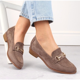 Naisten ruskeat mokkanahkaiset matalakorkoiset kengät Potocki SZ12300 1