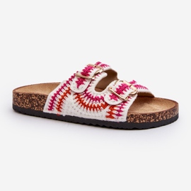 Naisten varvastossut korkkipohjalla, valkoinen Fannea 1