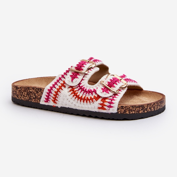 Naisten varvastossut korkkipohjalla, valkoinen Fannea 1