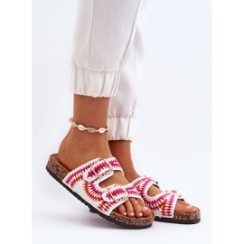 Naisten varvastossut korkkipohjalla, valkoinen Fannea 2