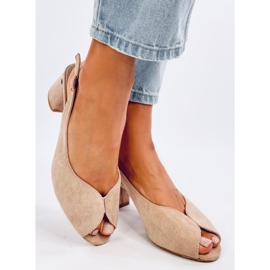 Venus Khaki -korkoiset sandaalit beige 2