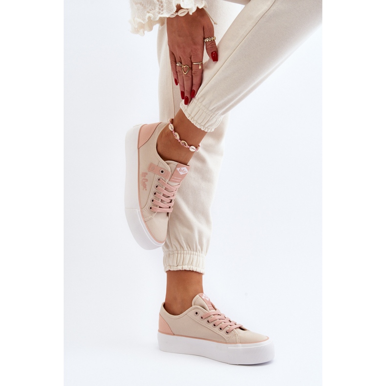 Lee Cooper LCW-24-31-2196 naisten kankaiset tennarit, beige 1