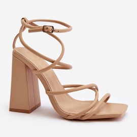 Muodikkaat Nude Josette korkeakorkoiset sandaalit beige 1