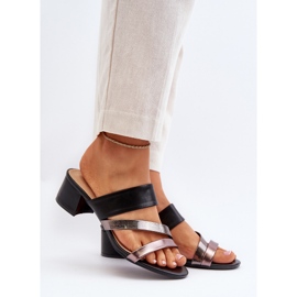 Naisten matalakorkoiset varvastossut, musta Rosila 2