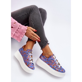 Nahkaiset urheilukengät alustalla Maciejka 06191-06 Sininen 2