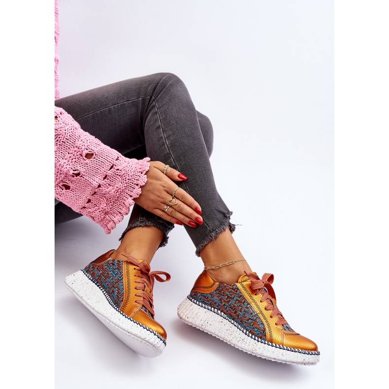 Naisten nahkaiset urheilukengät Maciejka 06327-18 Oranssi 1