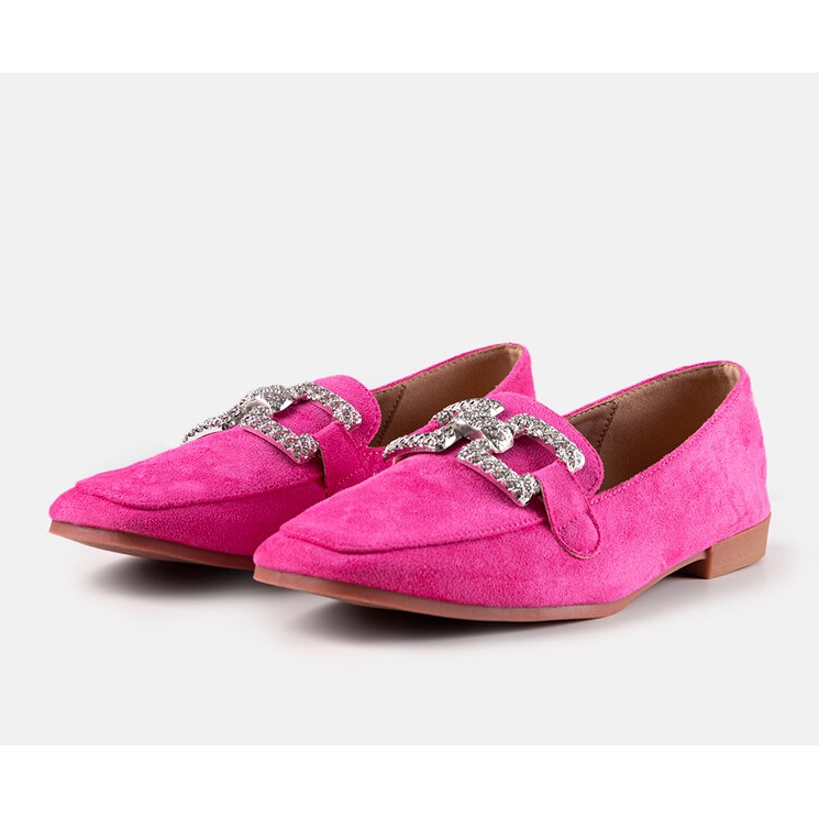 Vaaleanpunaiset mokasiinit, jotka on koristeltu Sannyn strassilla vaaleanpunainen 1