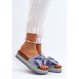 Naisten varvastossut, joissa on rusetti, sininen Evatria 2