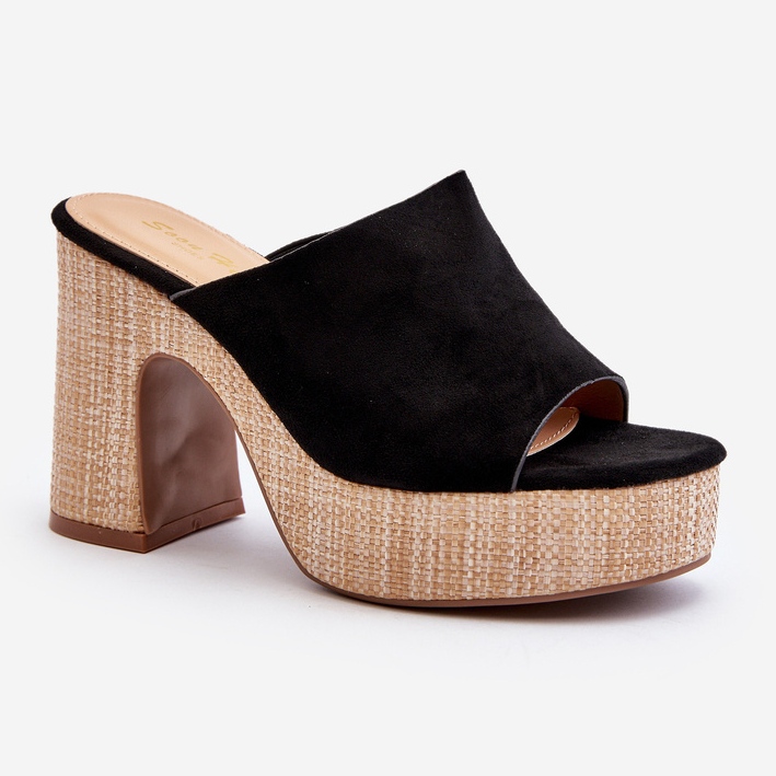 Naisten tossut korkokengillä, musta, Siobhan 1