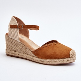 Suede Espadrille Wedge Sandaalit Camel Raylin Braidilla ruskea 1