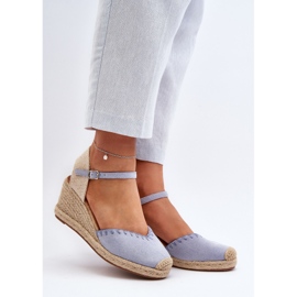 Siniset Raylin Suede Espadrille Wedge -sandaalit, joissa on punos sininen 2