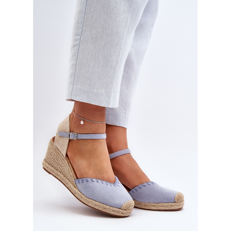 Siniset Raylin Suede Espadrille Wedge -sandaalit, joissa on punos sininen 2