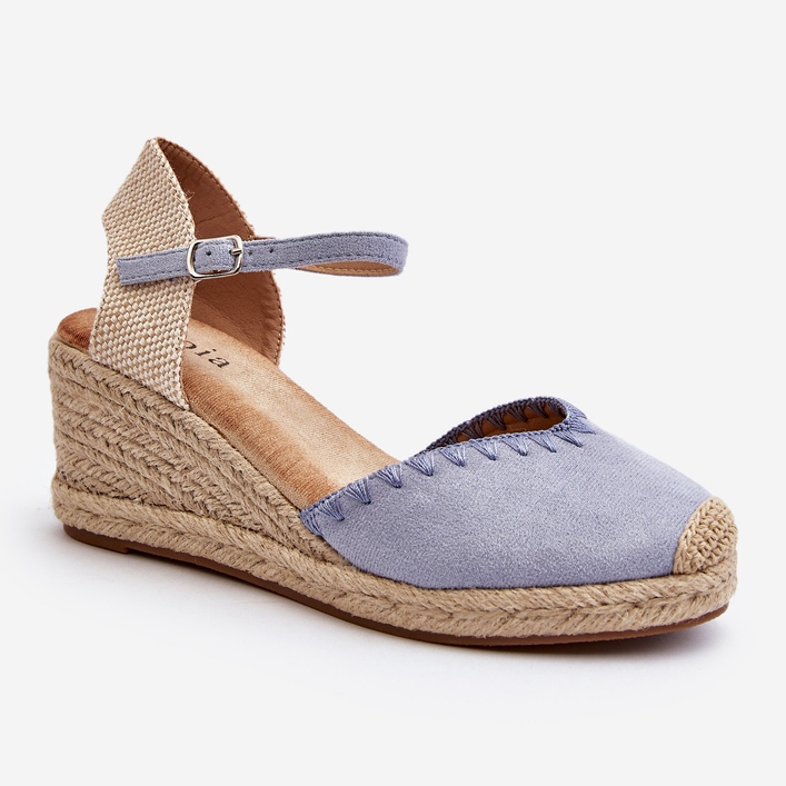 Siniset Raylin Suede Espadrille Wedge -sandaalit, joissa on punos sininen 1