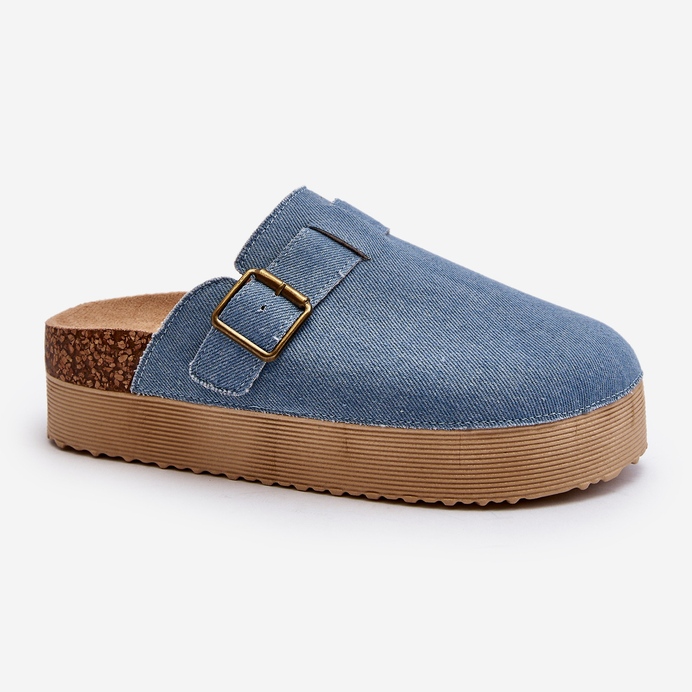 Naisten Denim Flip-Flops -kengät Platform Blue Jorffia sininen 1