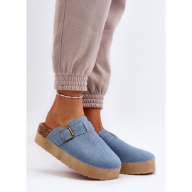 Naisten Denim Flip-Flops -kengät Platform Blue Jorffia sininen 2
