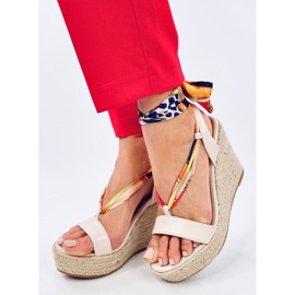 Birrel Beige wedge espadrille sandaalit 2