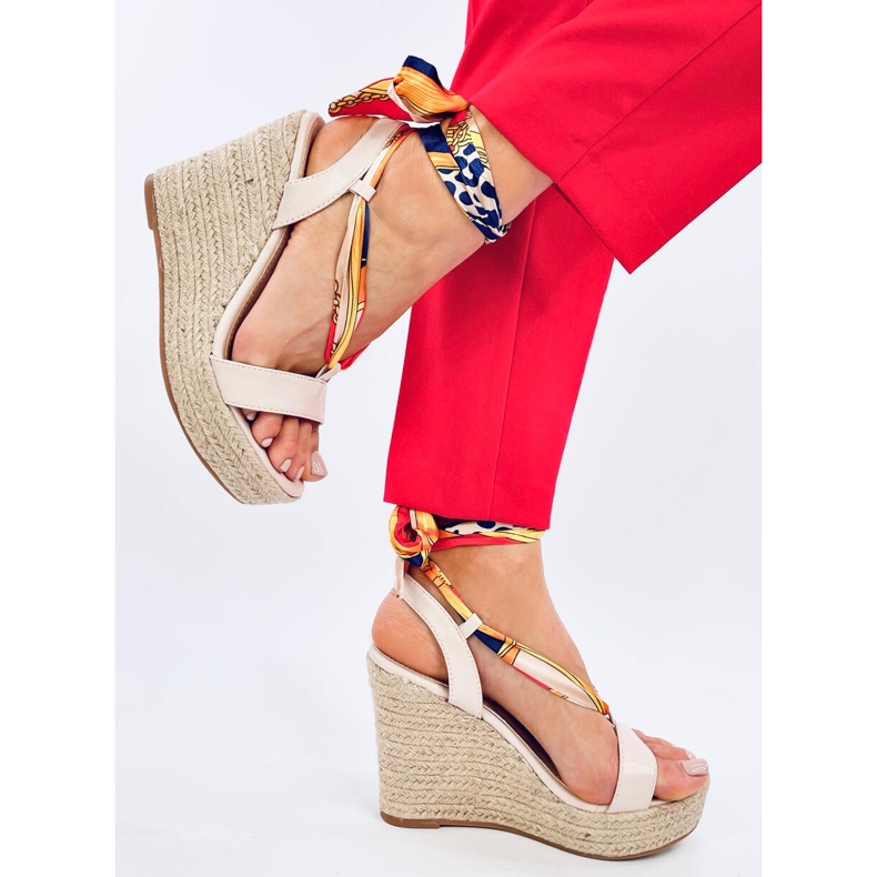 Birrel Beige wedge espadrille sandaalit 1
