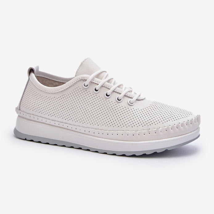 Vinceza Naisten nahkaiset urheilukengät tennarit Valkoiset Lalnai valkoinen 2