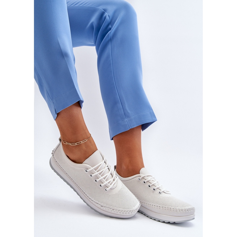 Vinceza Naisten nahkaiset urheilukengät tennarit Valkoiset Lalnai valkoinen 1