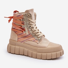 Beiget naisten korkeat tennarit massiivisella Kernia-tasolla 2