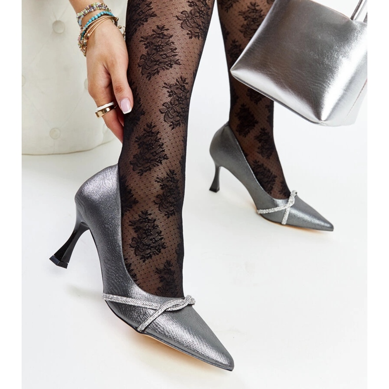 Grafiittikorkokengät Zdenka-koristeella hopea 1