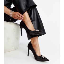 Mustat korkokengät koristeellisella rusetilla Natasa 1