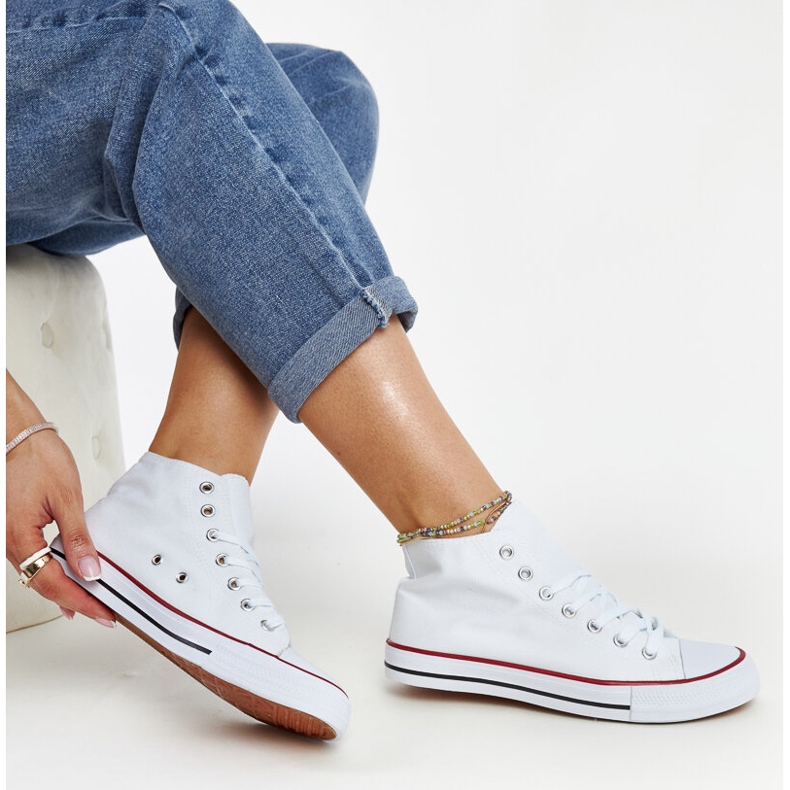 Valkoiset korkeat Eliska-lenkkarit valkoinen 1