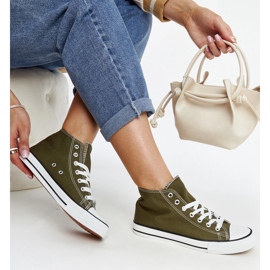 Tummanvihreät Eliska-korkeat lenkkarit 1